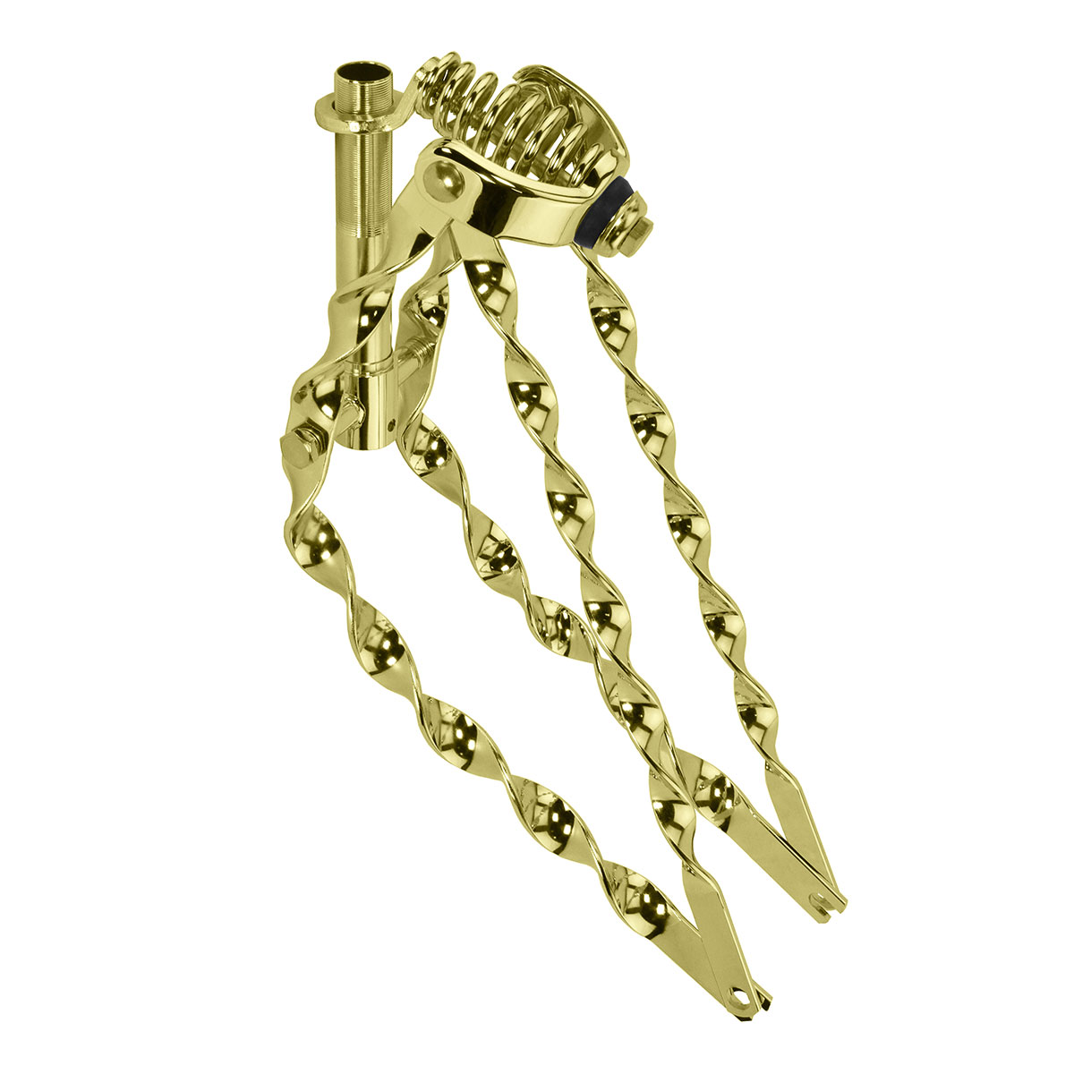 20 Lowrider Bent Flat Twisted Spring Fork 1 Inch Gold.